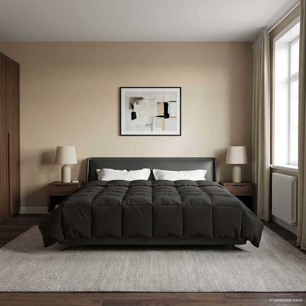 vidaXL Sommerdyne Quilted Antrasitt 220 x 240 cm Mikrofiber