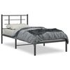 vidaXL Sengeramme i metall med hodegavl svart 90x190 cm