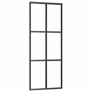 vidaXL Skyved&oslash;r ESG-glass og aluminium 76x205 cm svart