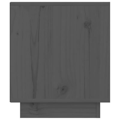 vidaXL Nattbord grå 40x34x40 cm heltre furu