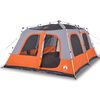 vidaXL Kuppeltelt for camping 10 personer gr&aring; og oransje hurtigutl&oslash;ser