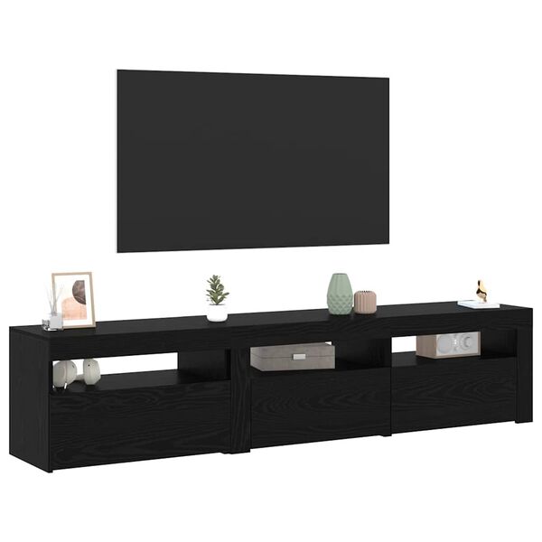 vidaXL TV-skap 2 pcs Svart Eik 180 x 35 x 40 cm Konstruert tre