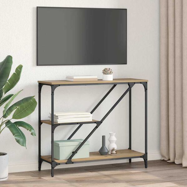 vidaXL Konsollbord Artisan Eik 88,5 x 30 x 75 cm Konstruert tre