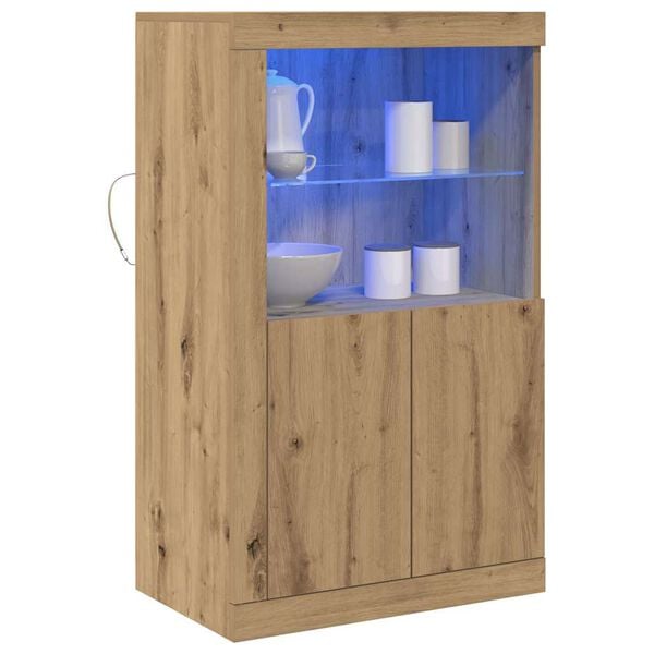vidaXL LED sideboard Artisan Eik 60,5 x 37 x 100 cm Konstruert tre
