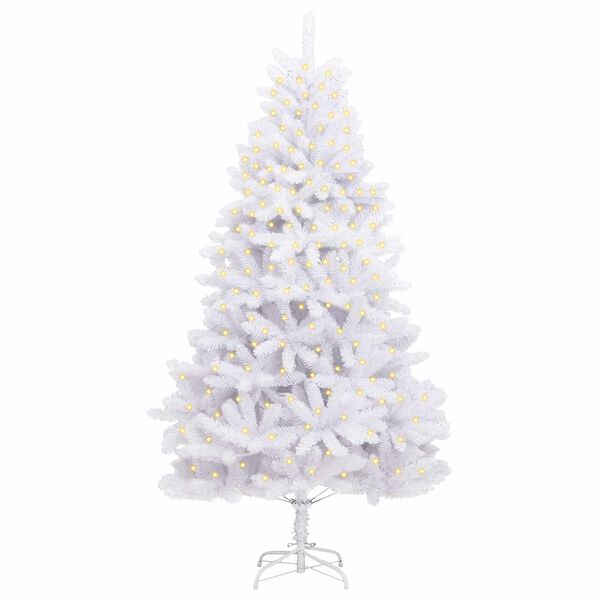 vidaXL Kunstig juletre med 300 LED Hvit 300 cm PVC og metall