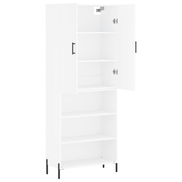 vidaXL Highboard hvit 69,5x34x180 cm konstruert tre