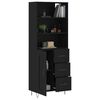 vidaXL Highboard svart 69,5x34x180 cm konstruert tre