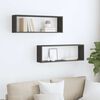 vidaXL Vegghyller kubeformet 2 stk gr&aring; 80x15x26,5 cm konstruert tre