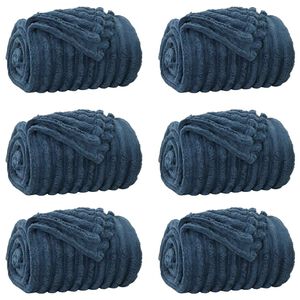 vidaXL Kastepledd 6 stk. Marinebl&aring; 150 x 130 cm 2.85 kg Fleece