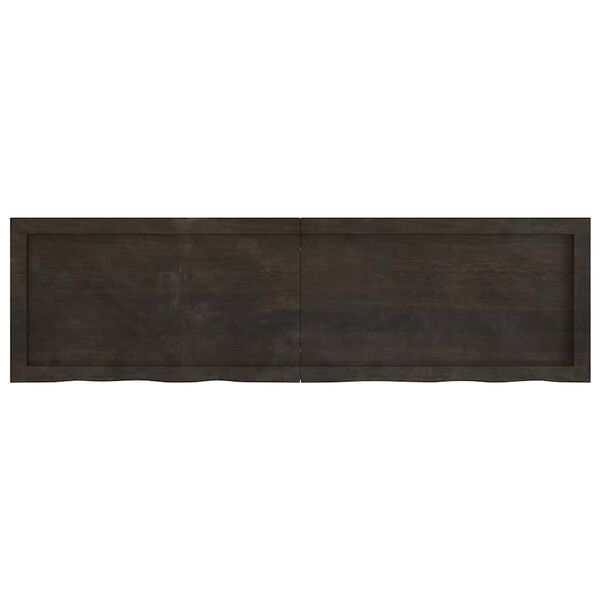 vidaXL Vegghylle mørkebrun 140x40x(2-4) cm behandlet heltre eik