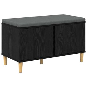 vidaXL Gangbenk Svart Eik 80 x 38 x 46 cm Konstruert treverk og stoff