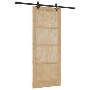 vidaXL Skyved&oslash;r Naturlig og svart 86 x 211 cm Heltre furu