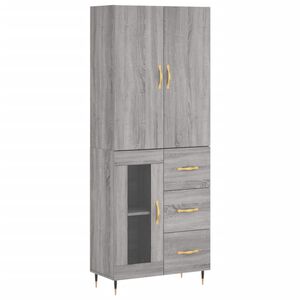 vidaXL Highboard gr&aring; sonoma 69,5x34x180 cm konstruert tre