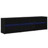 vidaXL TV Enheter 180 x 34 x 50 cm Svart Eik Konstruert tre