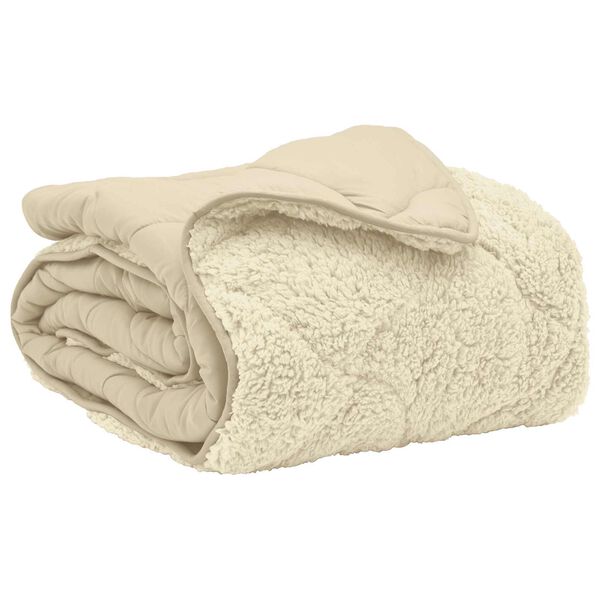 vidaXL Sommerdyne Krem 140 x 200 cm Mikrofiber og Teddy fleece