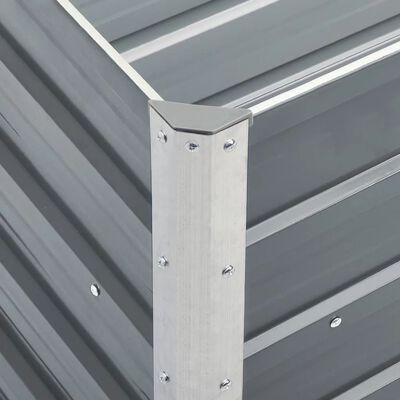 vidaXL Høybed galvanisert stål 240x40x77 cm grå