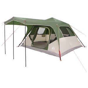 vidaXL Familietelt med tak Gr&oslash;nn 305 x 275 x 190 cm Polyester og st&aring;l