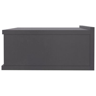 vidaXL Flytende nattbord 2 stk grå 40x30x15 cm sponplate