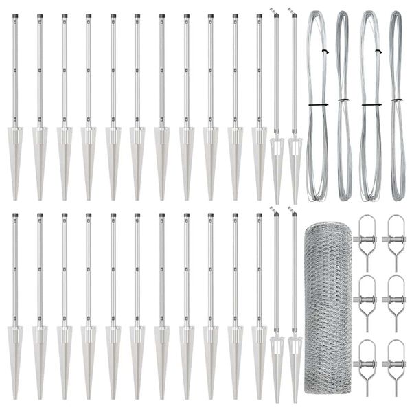 vidaXL Gjerdep&aring;le s&oslash;lv 50 x 0,6 m (13 mm netting) St&aring;l