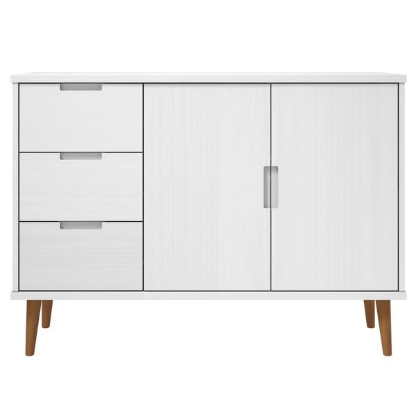 vidaXL Skjenk MOLDE hvit 113x40x80 cm heltre furu