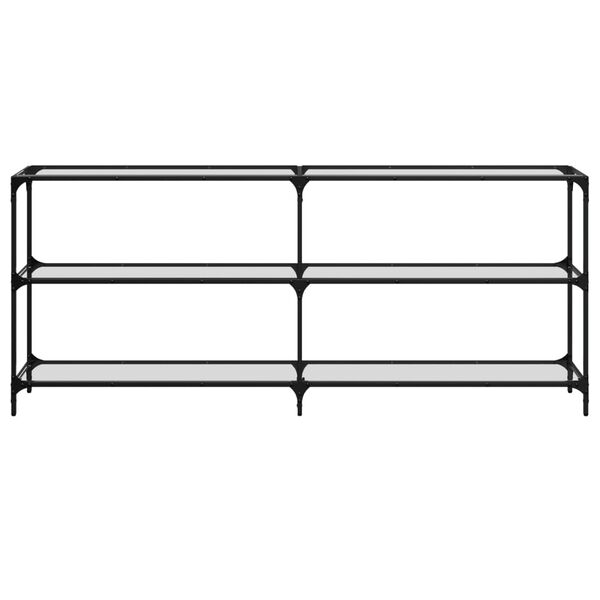 vidaXL Konsollbord med gjennomsiktig glassplate 194,5x30x81 cm st&aring;l