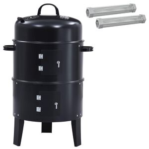 vidaXL Utend&oslash;rs grill &Oslash; 40 x 80 cm St&aring;l Svart