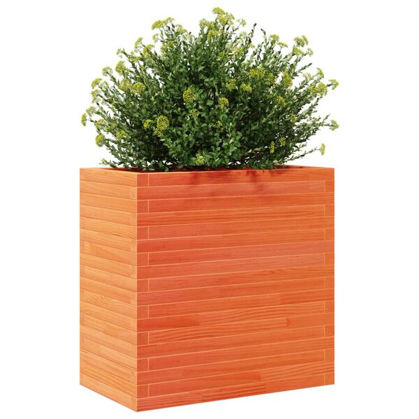 vidaXL Plantekasse voksbrun 70x40x68,5 cm heltre furu
