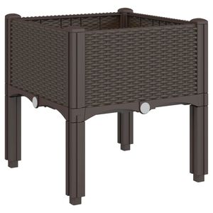 vidaXL Plantekasse med ben brun 40x40x42 cm PP