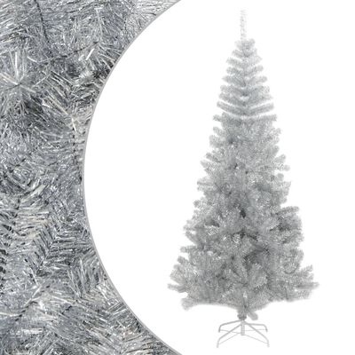 vidaXL Kunstig juletre med stativ sølv 180 cm PET