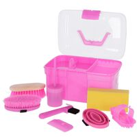 Kerbl Striglekasse mini med 8 verktøy rosa 321766