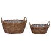 vidaXL Plantekurv med lagring 2 pcs Brun Lacak Rattan