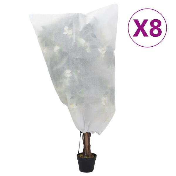 vidaXL Plantefleecetrekk med snor 8 stk 70 g/m² 0,8x1 m