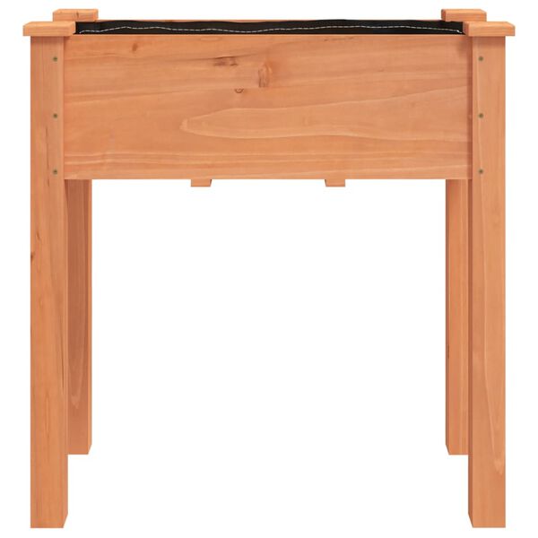 vidaXL Plantekasse med foring brun 71x37x76 cm heltre gran