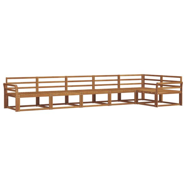 vidaXL Utend&oslash;rs sofa-sett 6 pcs Naturlig Solid akasietre