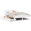 vidaXL Sengeramme med skuffer hvit 160x200 cm heltre furu