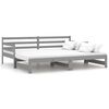 vidaXL Uttrekkbar dagseng gr&aring; heltre furu 2x(90x200) cm