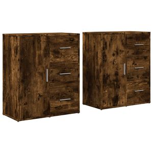 vidaXL Skjenker 2 r&oslash;kt eik 60x31x70 cm konstruert tre