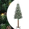 vidaXL Slim juletre med 300 LED grønn 210 cm PVC og Massivt Furu tre