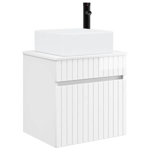 vidaXL Vegghengt servantkommode H&oslash;gglans hvit 49 x 41 x 63 cm