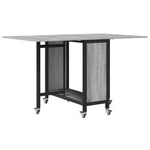 vidaXL Sammenleggbart spisebord med hjul 130 x 80 x 76,5 cm st&aring;l PB