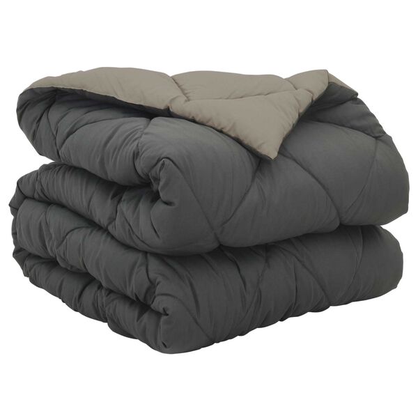 vidaXL Full &aring;r dyne Lys gr&aring; og antrasitt 220 x 135 cm Mikrofiber