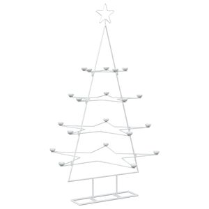 vidaXL Metall juletre med holder KUOPIO 140 cm St&aring;l Hvit
