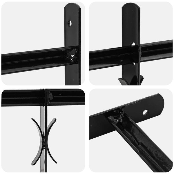 vidaXL Vindu Gitter Svart 175 x 60 cm Pulverlakkert st&aring;l