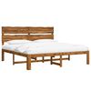 vidaXL Dobbel Sengramme med Hodegjerde ROSTOCK Naturlig 193 x 203 cm
