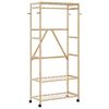 vidaXL Klesstativ med hyller og hjul 90x40x179,5 cm bambus