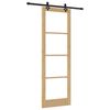 vidaXL Skyved&oslash;r Naturlig 78 x 232 cm Massivt furutre og glass