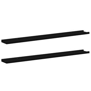 vidaXL Vegghyller 2 stk svart 100x9x3 cm