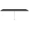 vidaXL Manuell uttrekkbar markise med LED 600x350 cm antrasitt