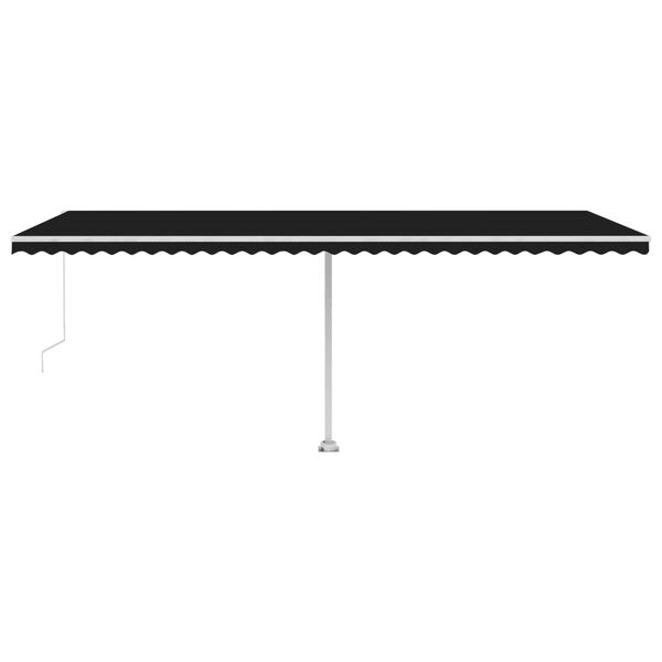 vidaXL Manuell uttrekkbar markise med LED 600x350 cm antrasitt