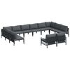 vidaXL Hagesofa Set 12 stk. Svart St&aring;l